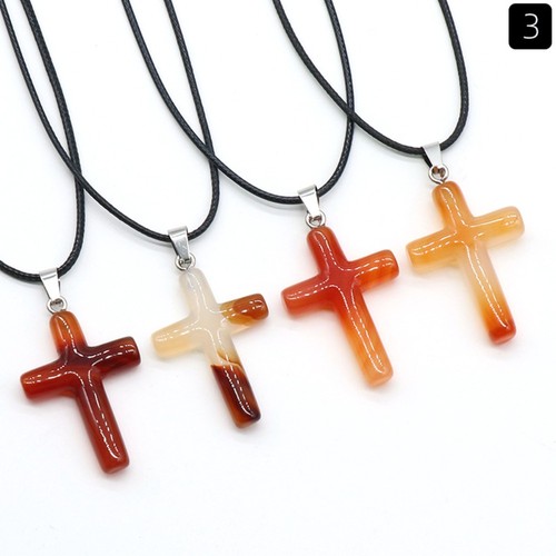 Natural crystal cross pendant - crystal,