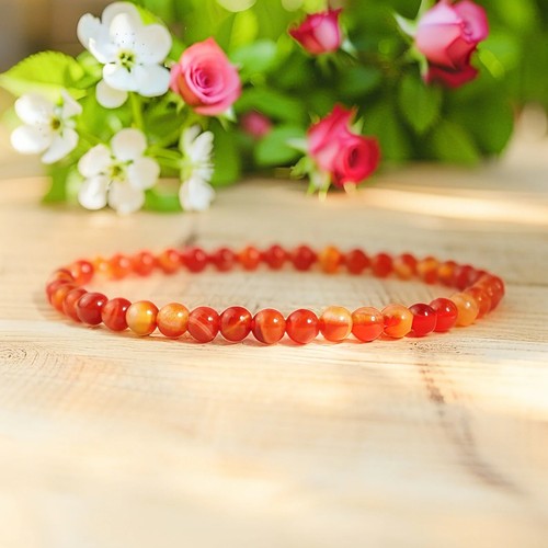 Natural carnelian beaded - natural,