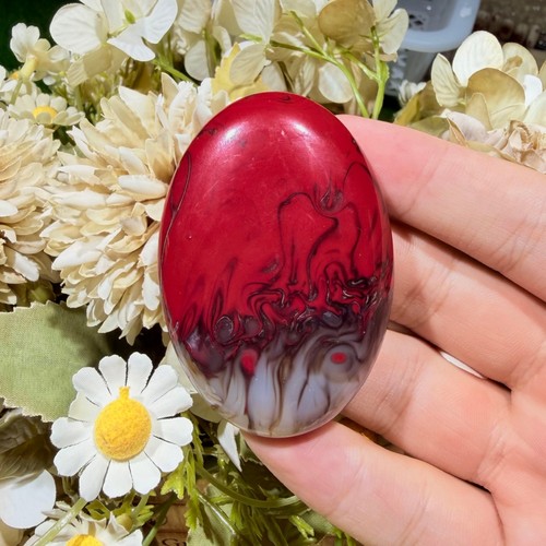 Red flame agate - red, stone